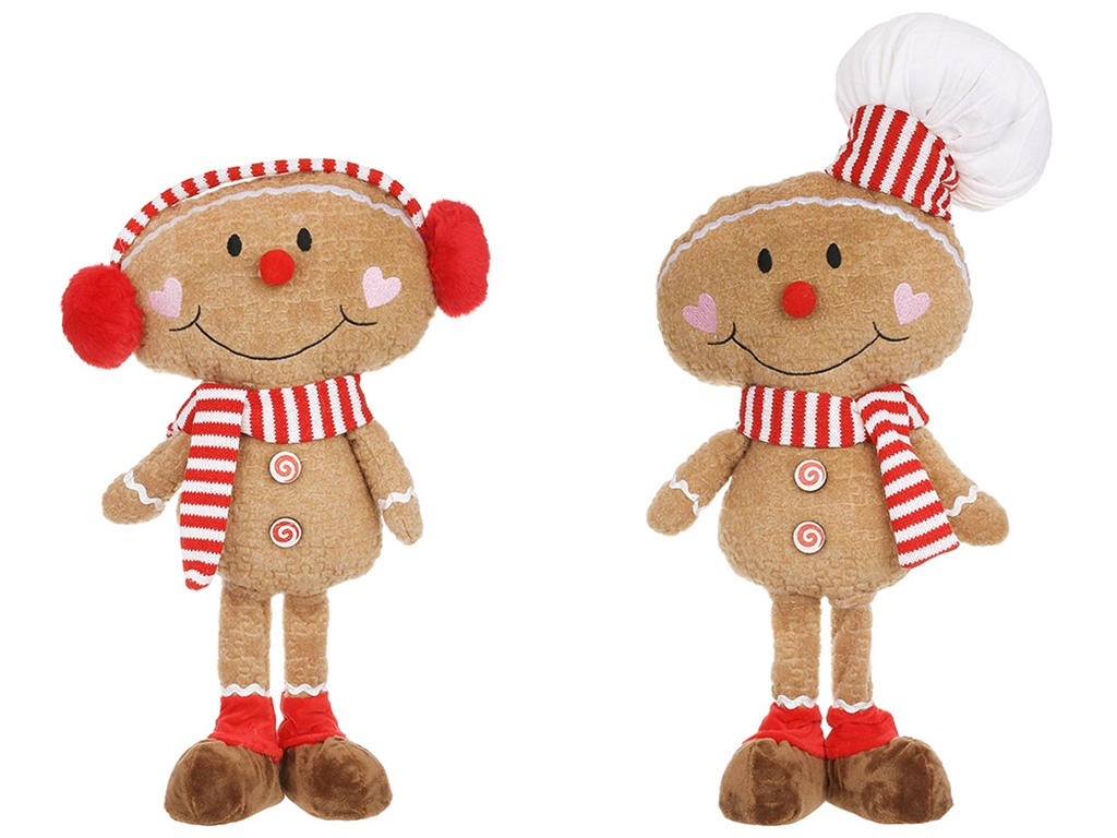 М'яка новорічна іграшка Пряничний чоловічок, 42см і 52см, 2 дизайни