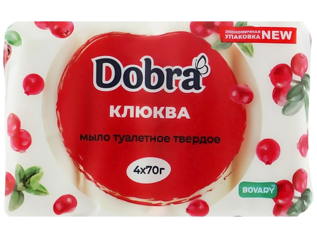 Мило туалетне тверде Dobra Журавлина, 70г, 4шт