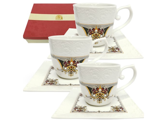 Набор чайный Лаура 12 предметов (чашка 220мл, блюдце 14см)