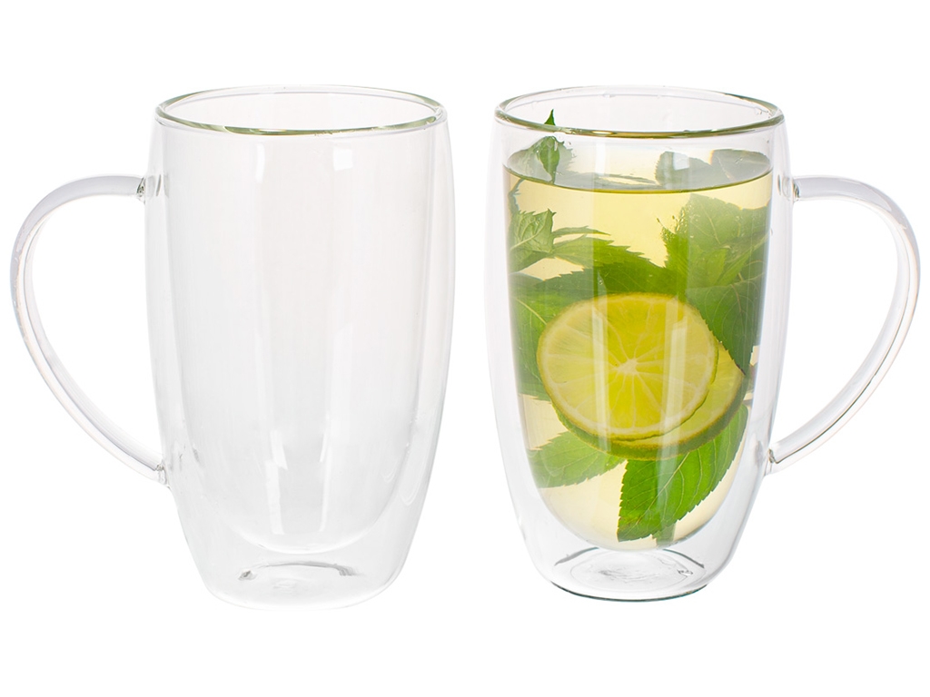 Набор чашек с двойными стенками, 450мл (цена за набор 2шт)