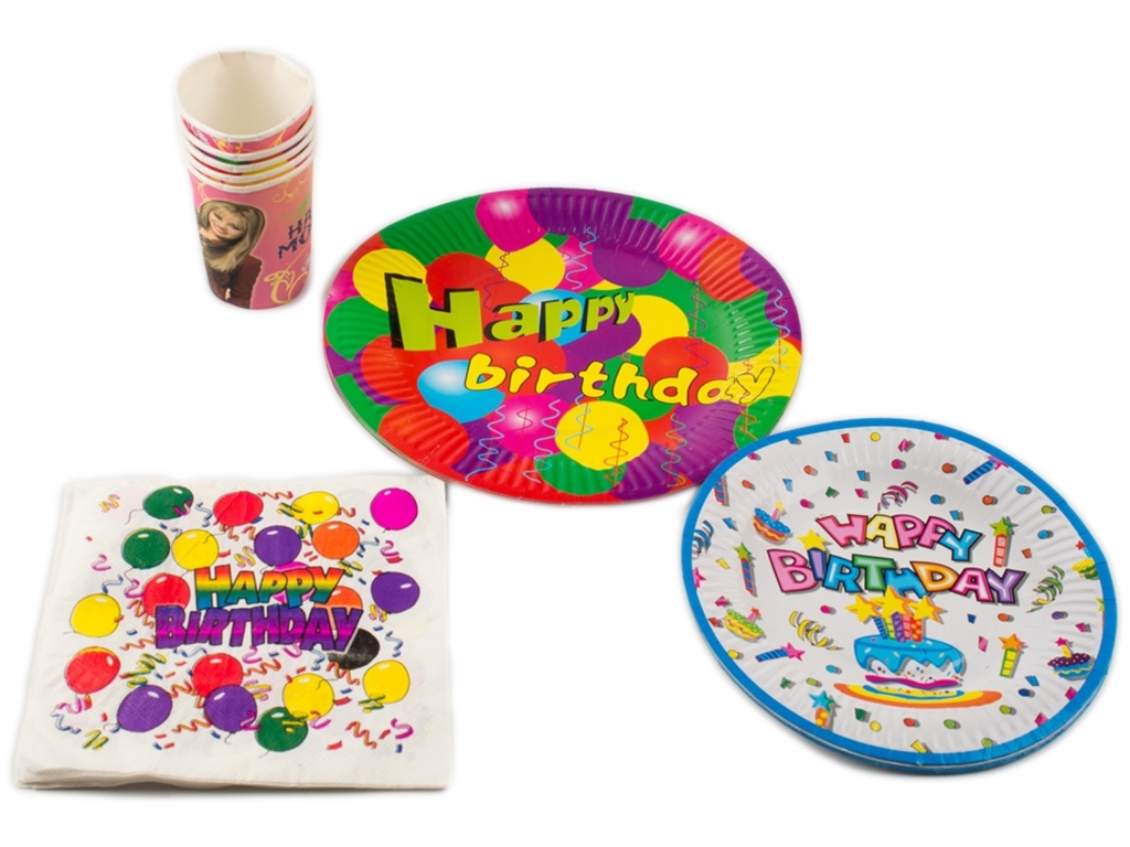 Набор для праздника "Happy birthday" + гирлянда "С Днем Рождения"