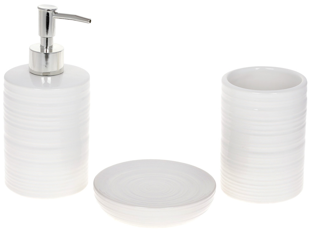 Набор для ванной (цена за набор 3 предмета) цвет – белый