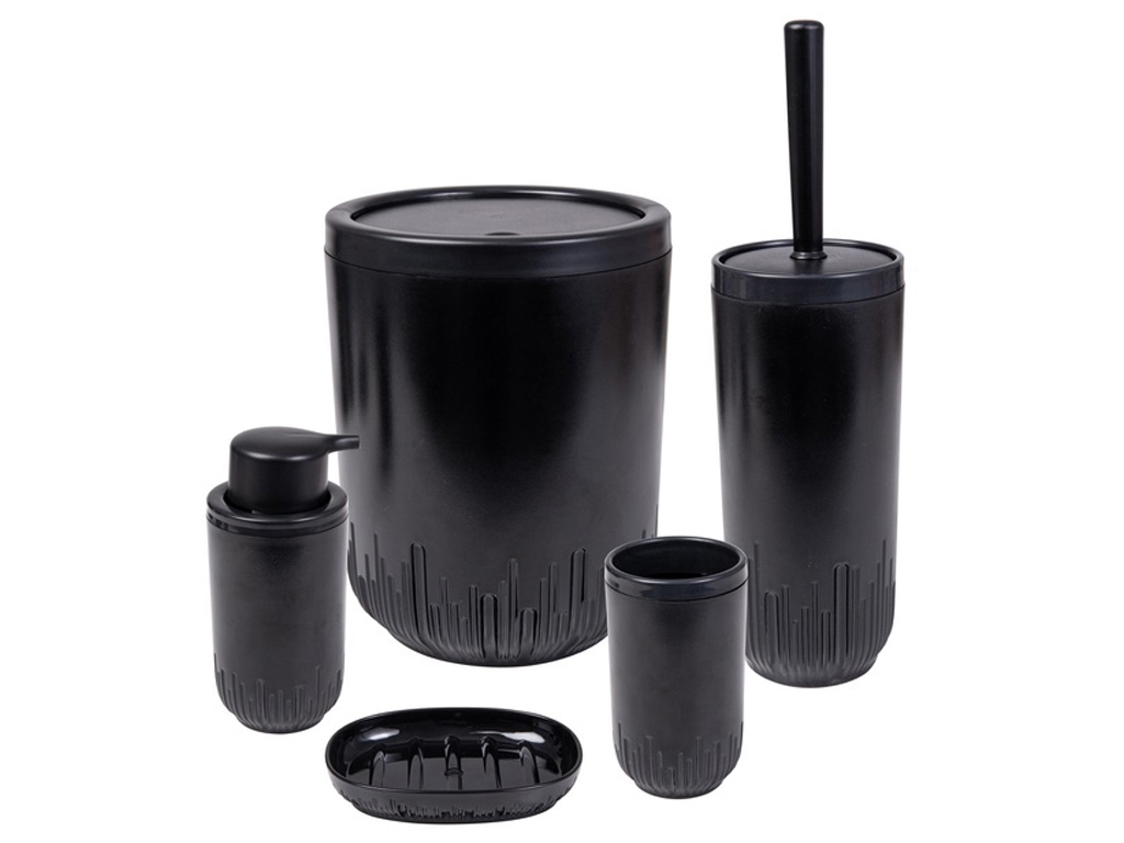 Набір для ванної 5в1 Herevin Set - Black (ціна за набір 5предметів) 8690069651279