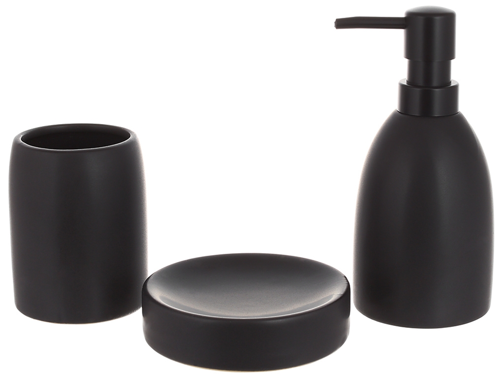 Набор для ванной комнаты (цена за набор 3 предмета) черный