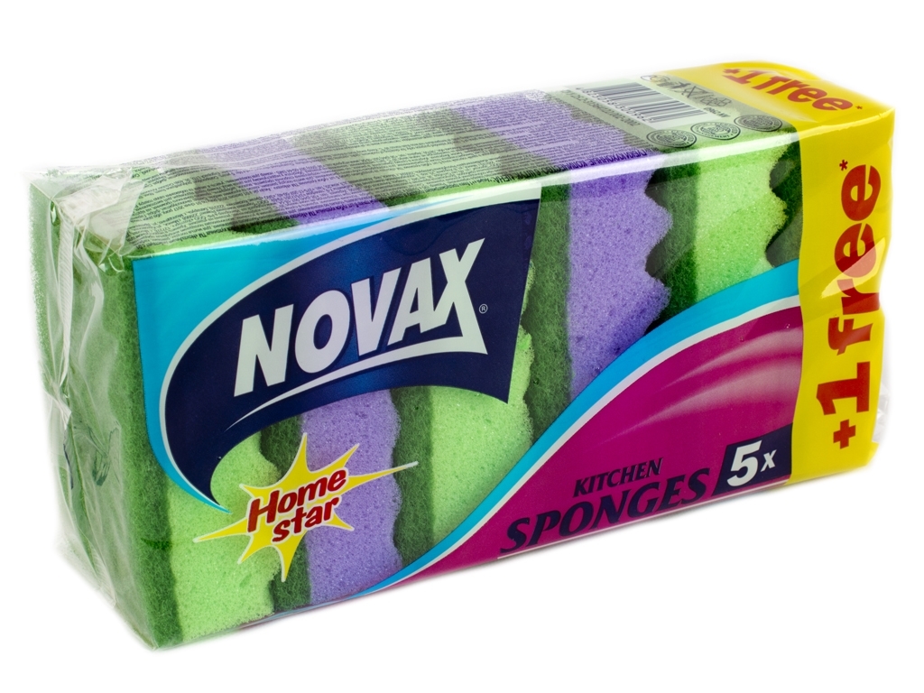 Набор губок кухонных "Novax"  5+1шт Бонус!