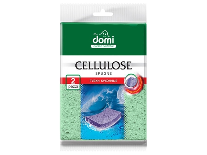 Набор губок кухонных целлюлозных "Domi" 12x7x2см (цена за набор 2шт)