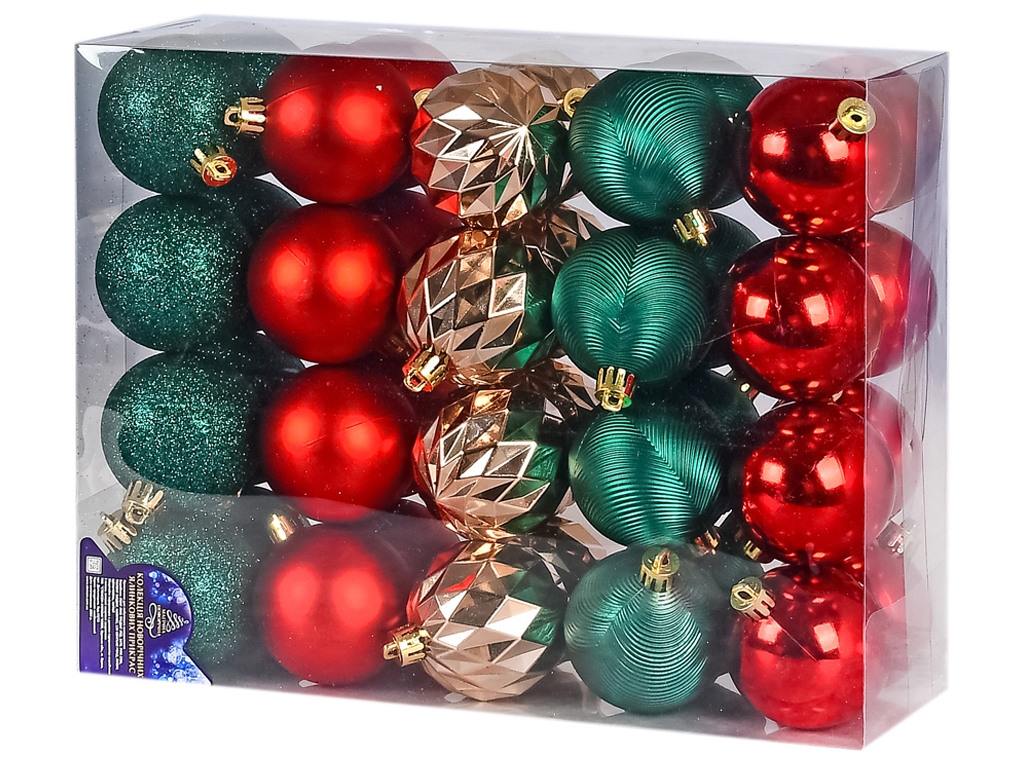 Набор елочных шаров, 6см (цена за набор 40шт)