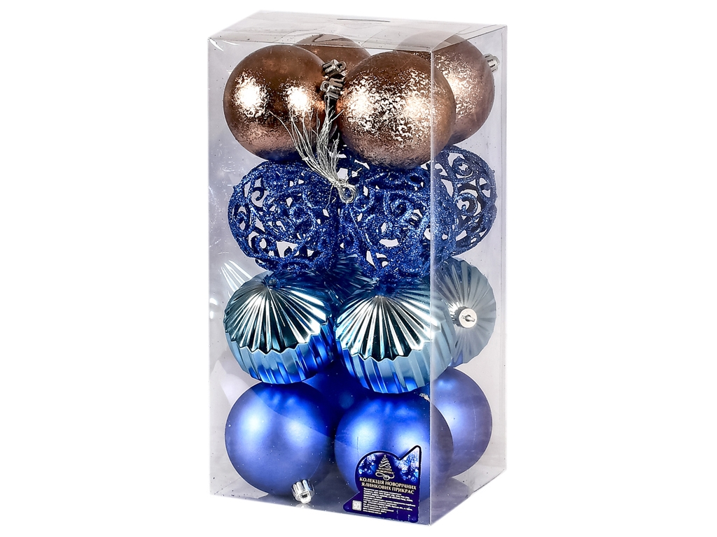 Купити Набір ялинкових куль, 8см (ціна за набір 16шт) недорого