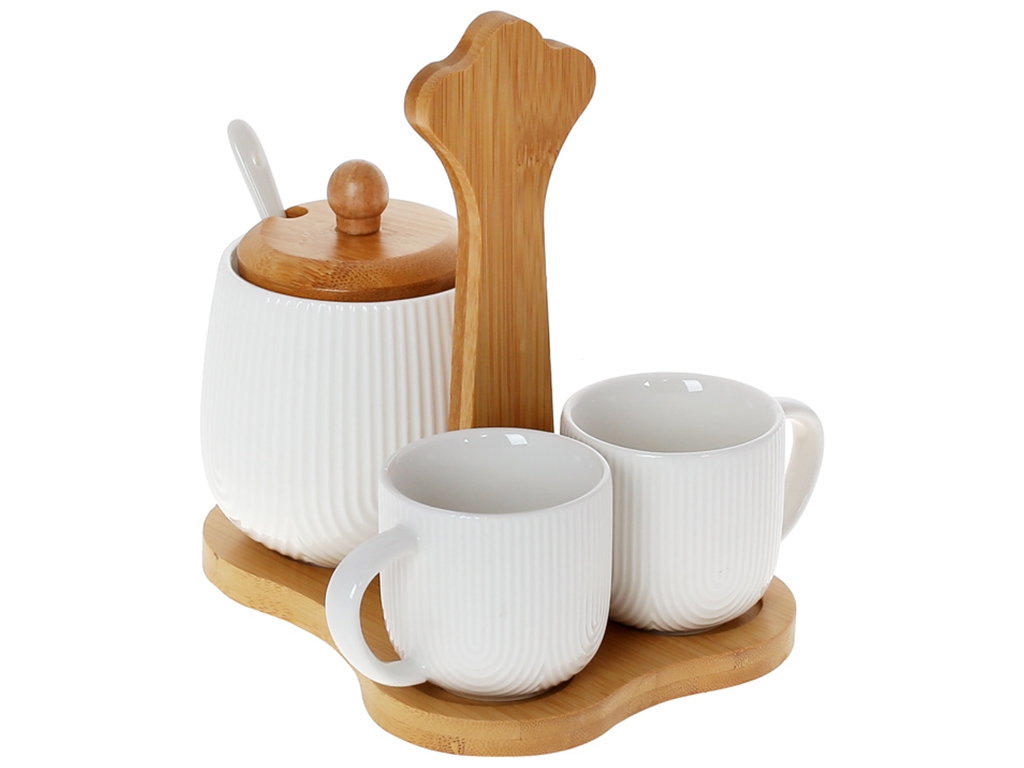 Кофейный набор на бамбуковой подставке Naturel (цена за набор 5 предметов)
