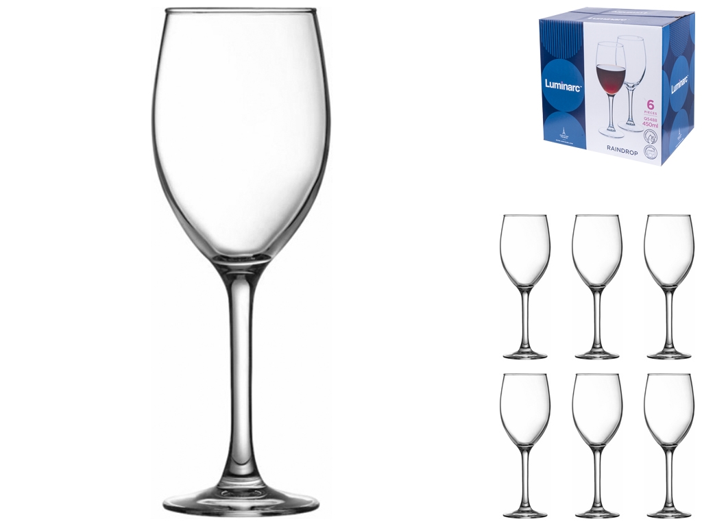 Набор бокалов Luminarc Raindrop, 450мл (цена за набор 6шт) 0883314867626