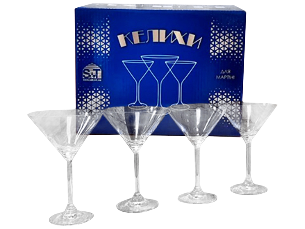 Набор бокалов для мартини, прозрачное стекло, 260мл (цена за набор 4шт)