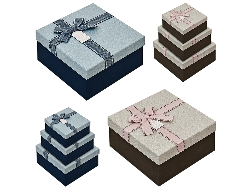 Набор коробок подарочных Best wishes, 19х19х10/17х17х8/15х15х7см (цена за набор 3шт)