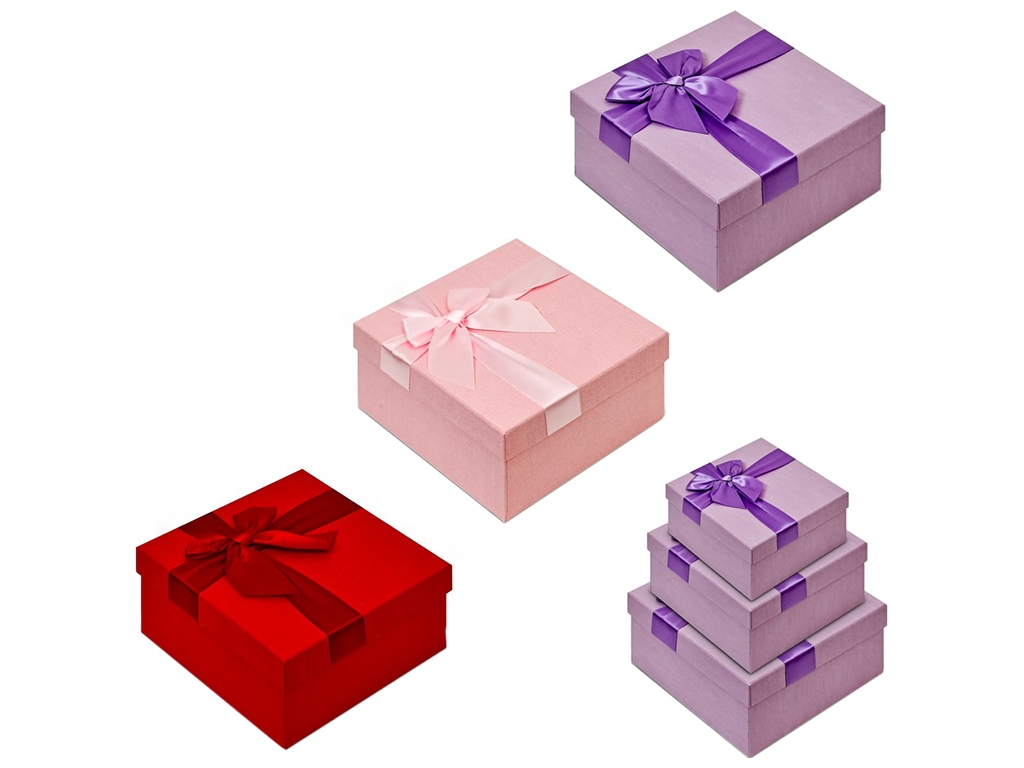 Набор коробок подарочных Luxury, 19х19х10/17х17х8/15х15х7см (цена за набор 3шт)