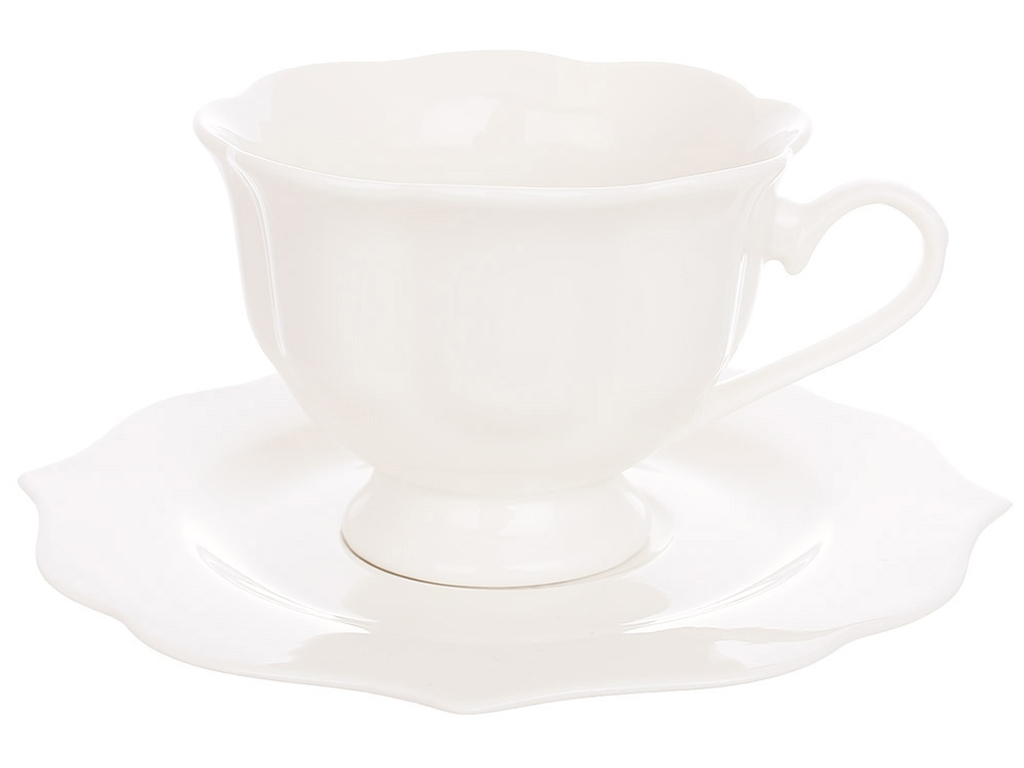 Набір порцеляновий, чашка з блюдцем Harmony, 170мл, колір - білий (2предмети)