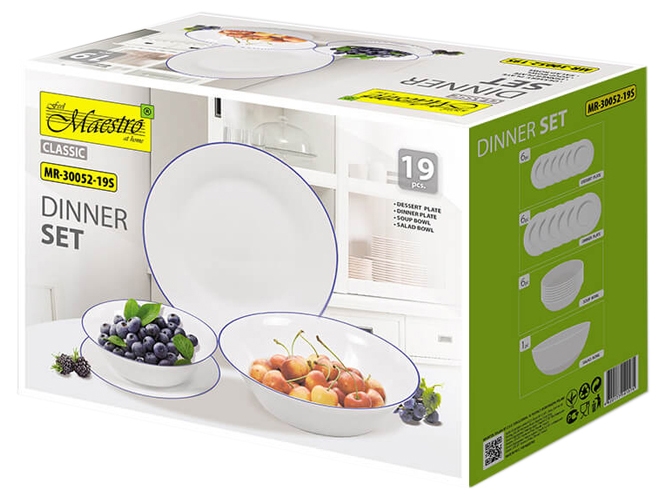 Набор посуды Maestro Blue line 19 предметов (6 персон)