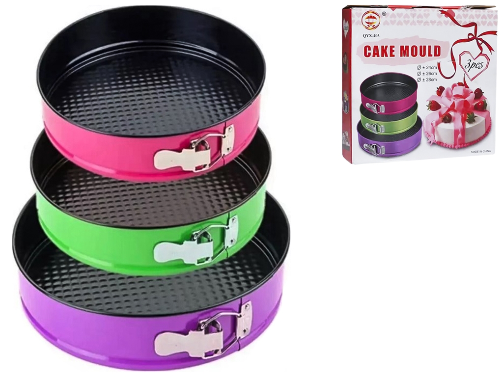 Набор разъемных форм для выпечки, 24/26/28см (цена за набор 3шт)