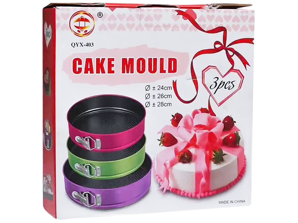 Набор разъемных форм для выпечки, 24/26/28см (цена за набор 3шт)