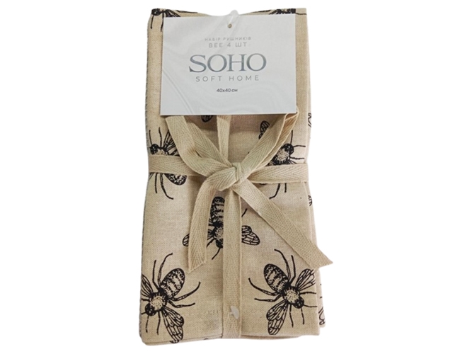 Набор полотенец Soho Bee, 40х40см (цена за набор 4шт) 8900069804521
