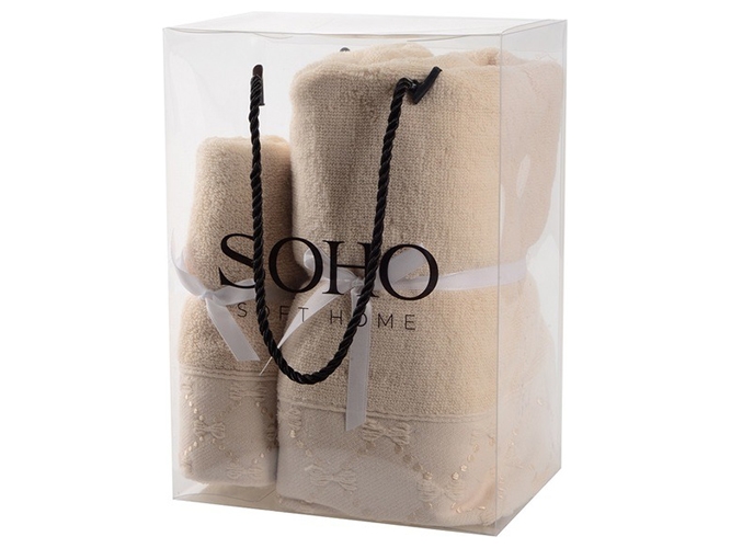 Набір рушників Soho Bow Cream, 35х75+70х140см, бавовна 100%, 6900069905688