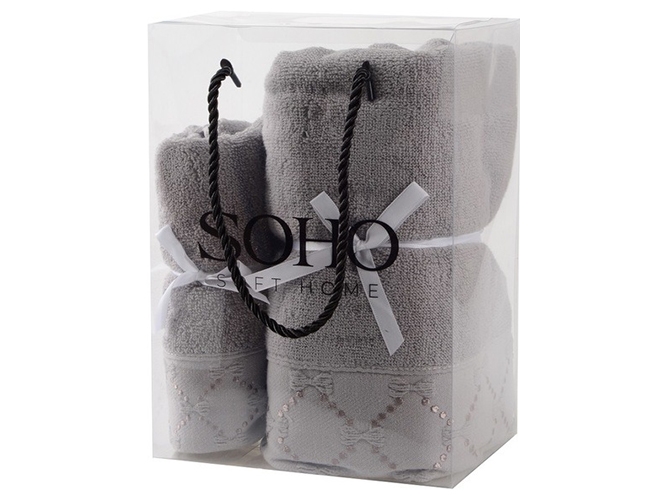 Набір рушників Soho Bow Grey, 35х75+70х140см, бавовна 100%, 6900069905701