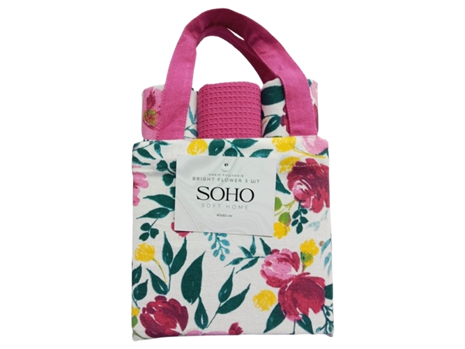 Набір рушників Soho Bright Flower, 40х60см, (ціна за набір 3шт) 8900069804408