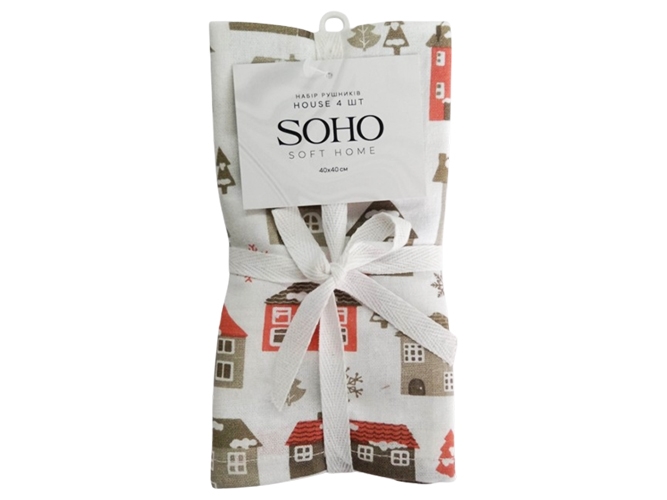 Набір рушників Soho House, 40х40см (ціна за набір 4шт) 8900069804552