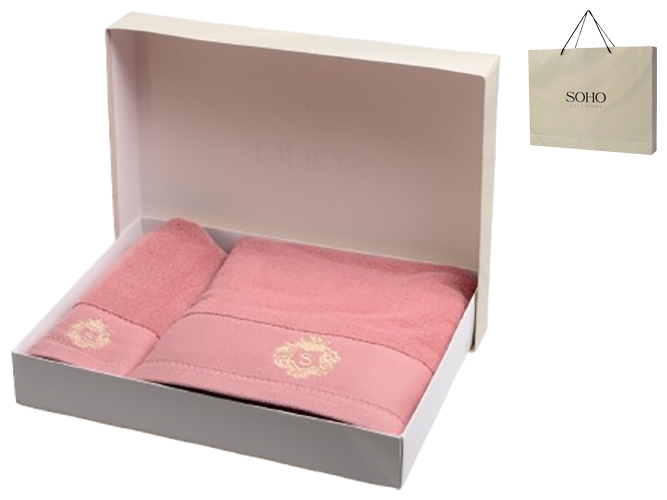 Набір рушників Soho Vip Pink, 35х75+70х140см, бавовна 100%, 6900069905640