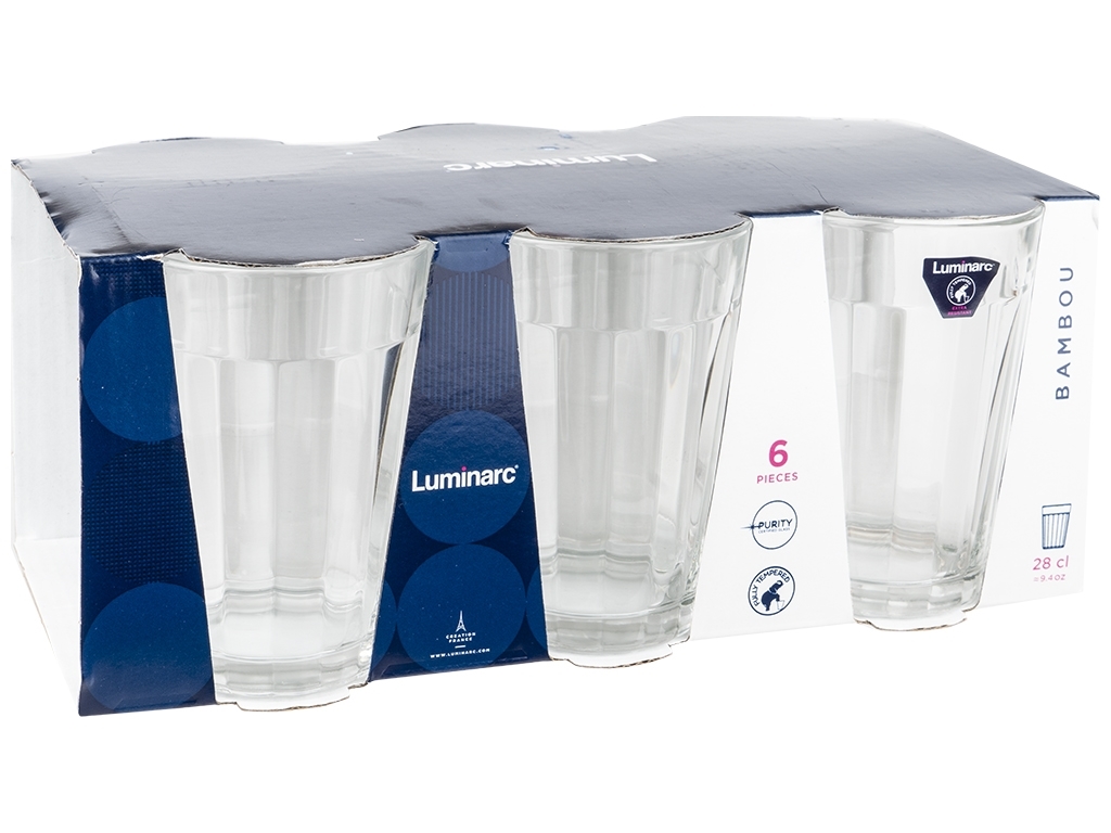 Набор стаканов Luminarc Bambou, высоких, 280мл (цена за набор 6шт) 56175