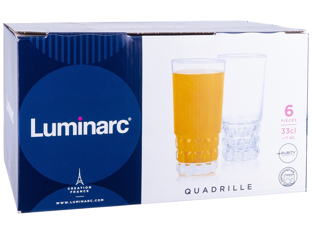 Набір склянок Luminarc Quadrille, високих, 330мл (ціна за набір 6шт) 54667