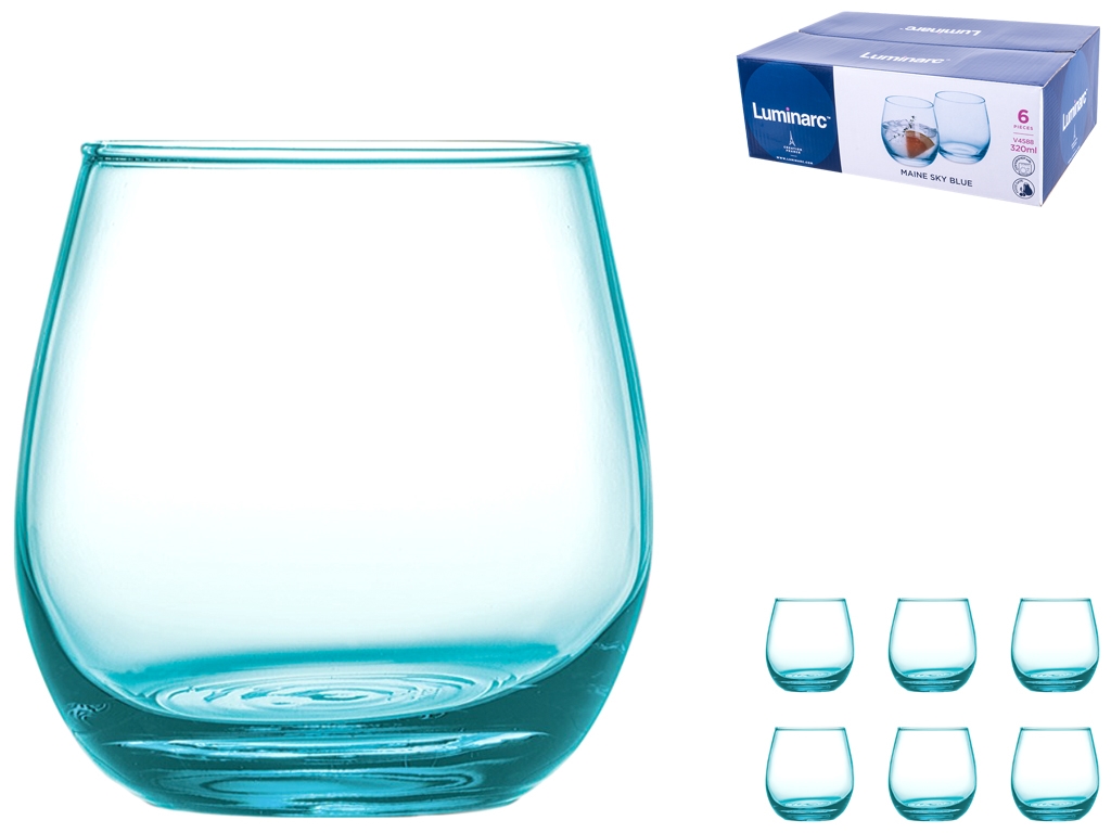 Набор стаканов Luminarc Maine Sky Blue, 320мл, низкие (цена за набор 6шт) 0883314960839