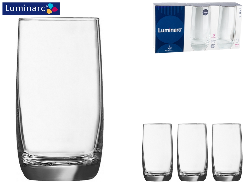 Набор стаканов Luminarc Vigne, высоких, 330мл (цена за набор 3шт) 02614