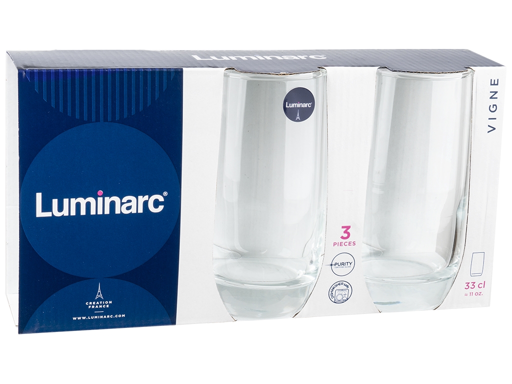 Набор стаканов Luminarc Vigne, высоких, 330мл (цена за набор 3шт) 02614