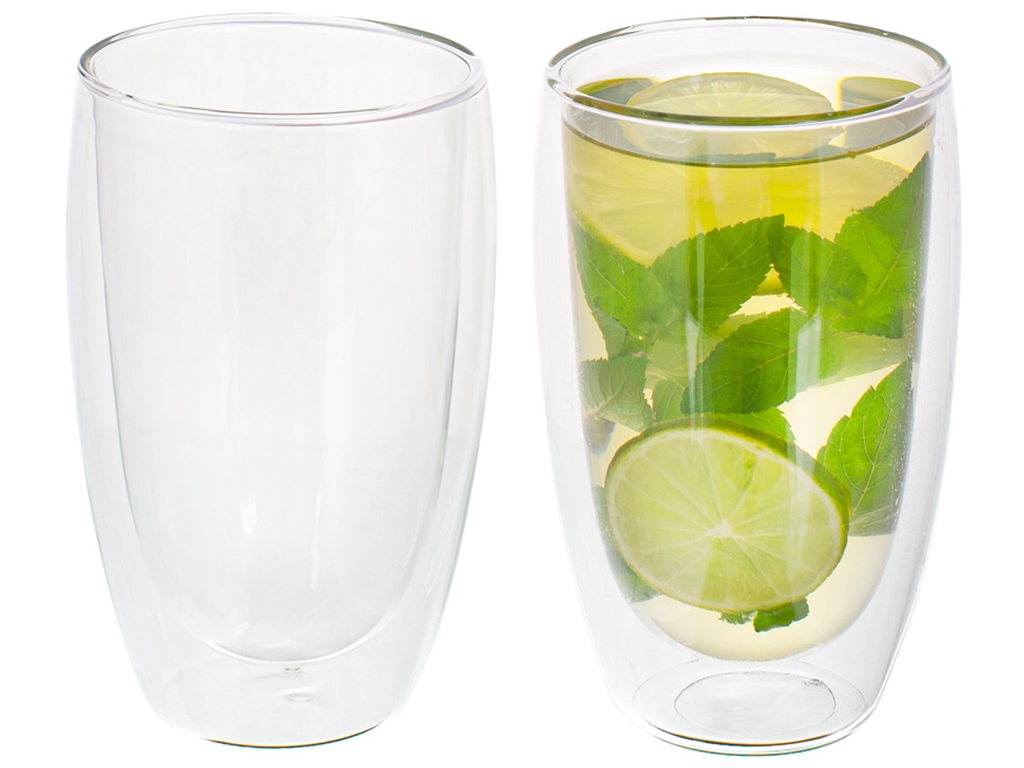 Набір термосклянок із подвійними стінками, 450мл (ціна за набір 2шт)