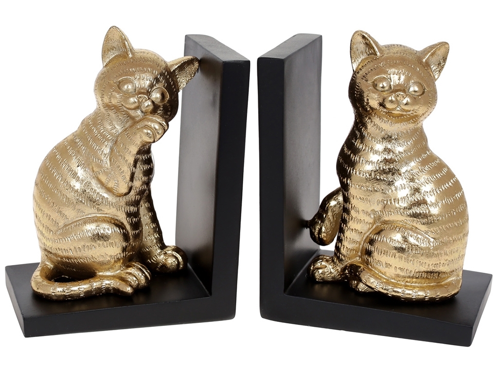 Набор держателей для книг Коты, 24см, цвет - золотой