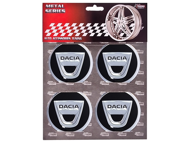 Наклейки на ковпаки DACIA, 6см, чорні, 4шт