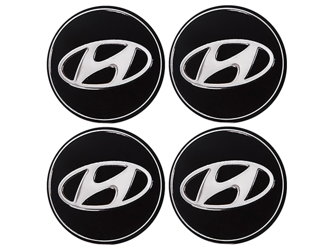 Наклейки на ковпаки HYUNDAI, 9см, чорні, 4шт