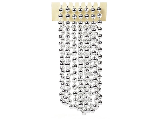 Бусы, цвет - серебро, 10ммх2,7м