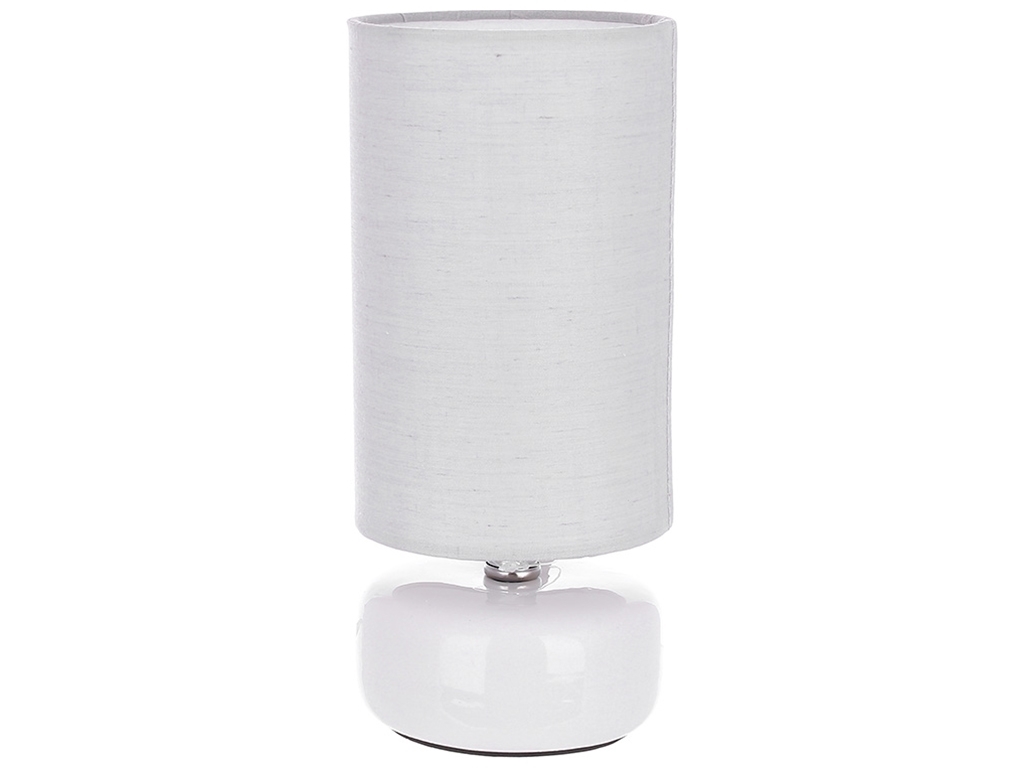 Настольная лампа белая с серым тканевым абажуром Bella D10*22.5см 242-200