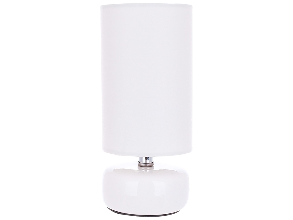 Настільна лампа біла з молочним тканинним абажуром Bella D10*22.5см 242-201