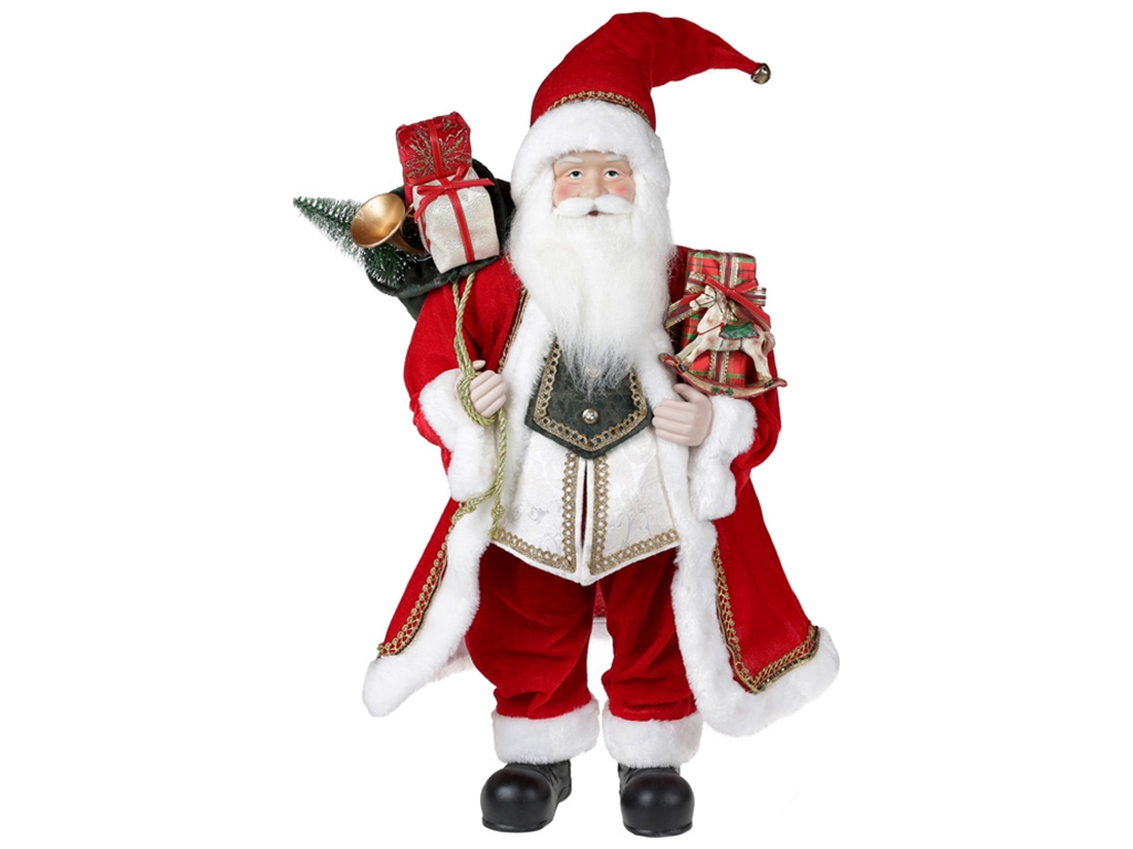 Новогодняя игрушка Санта 60см, цвет - красный