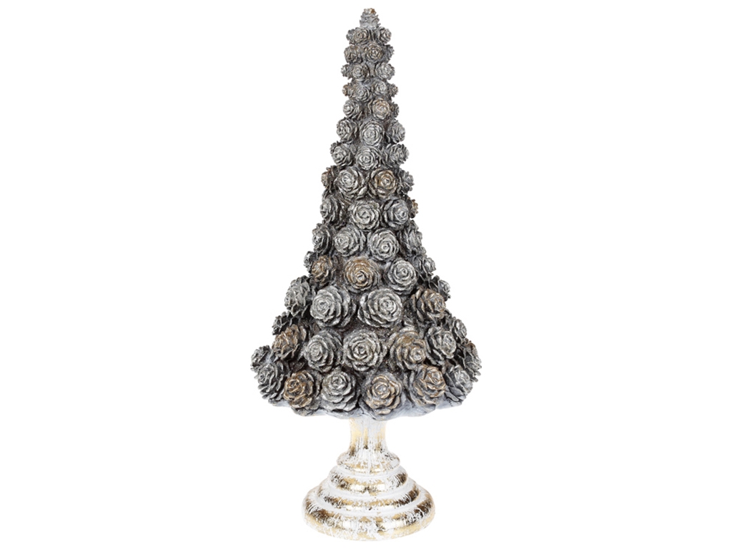 Новогодний декор Елка, 42,5см, цвет - серебро антик