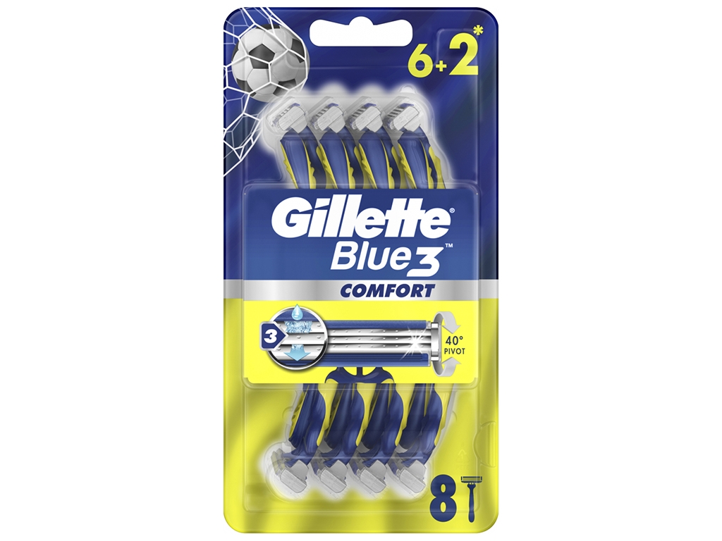 Одноразовые бритвы Gillette Blue 3 Comfort, 6+2шт