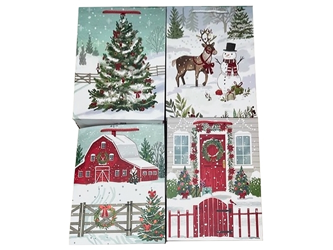 Пакет новорічний паперовий Christmas time M, 26x32x10см