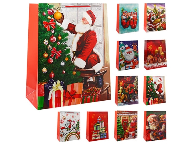 Пакет новорічний паперовий "Cristmas red" XXL 50х18х72см TL00045-XXL