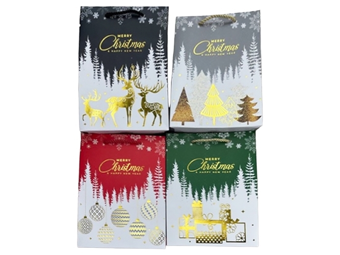 Пакет новорічний паперовий Merry Christmas M, 26x32x10см