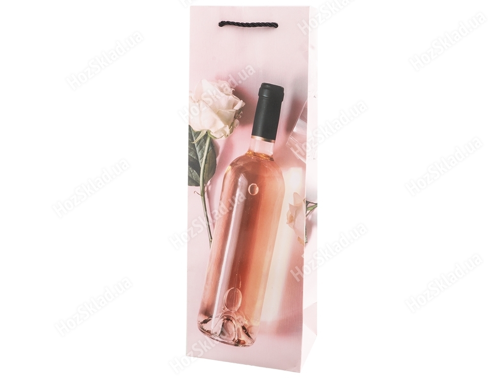 Пакет подарочный бумажный под бутылку Wine collection, 36x12x9см