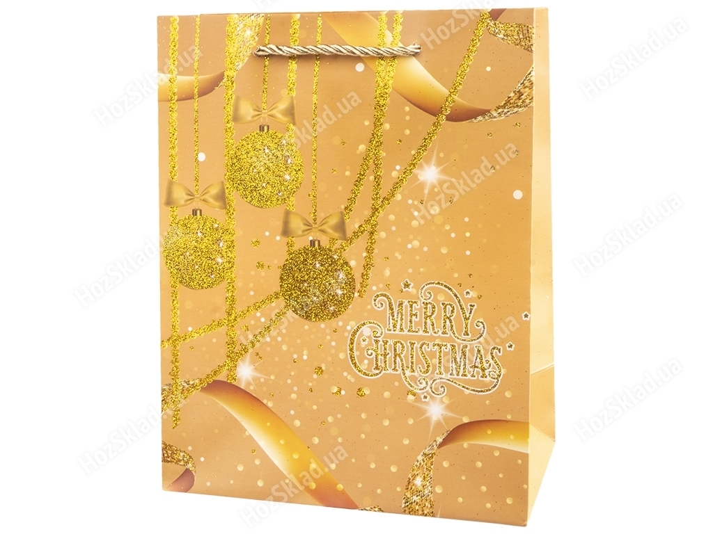 Пакет новорічний паперовий S New Year toys, 18x23x10см