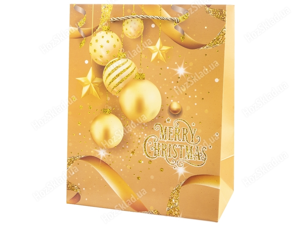 Пакет новорічний паперовий S New Year toys, 18x23x10см
