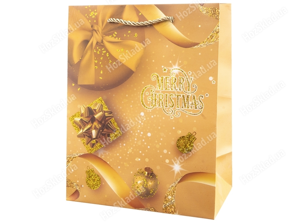 Пакет новорічний паперовий S New Year toys, 18x23x10см