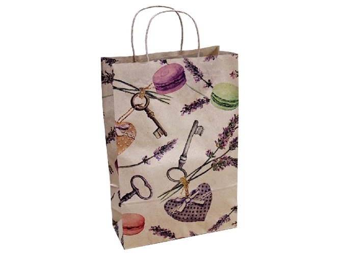 Пакет подарочный крафт "Ключик на буром" 24х10х37см